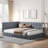 Velvet Upholstered Daybed/Sofa Bed Frame, Elegant Mid-Century Modern Design with Cozy Textile Bedhead and Versatile Colors-118438991