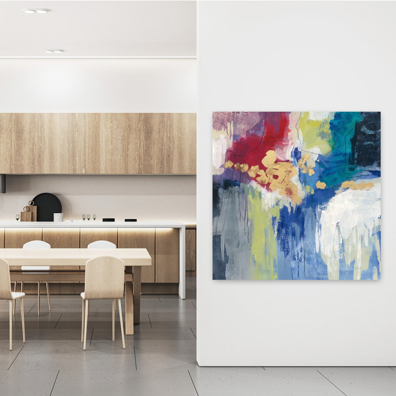 Étincelle contemporaine abstraite III avec art abstrait noir, H 48 po x l 48 po