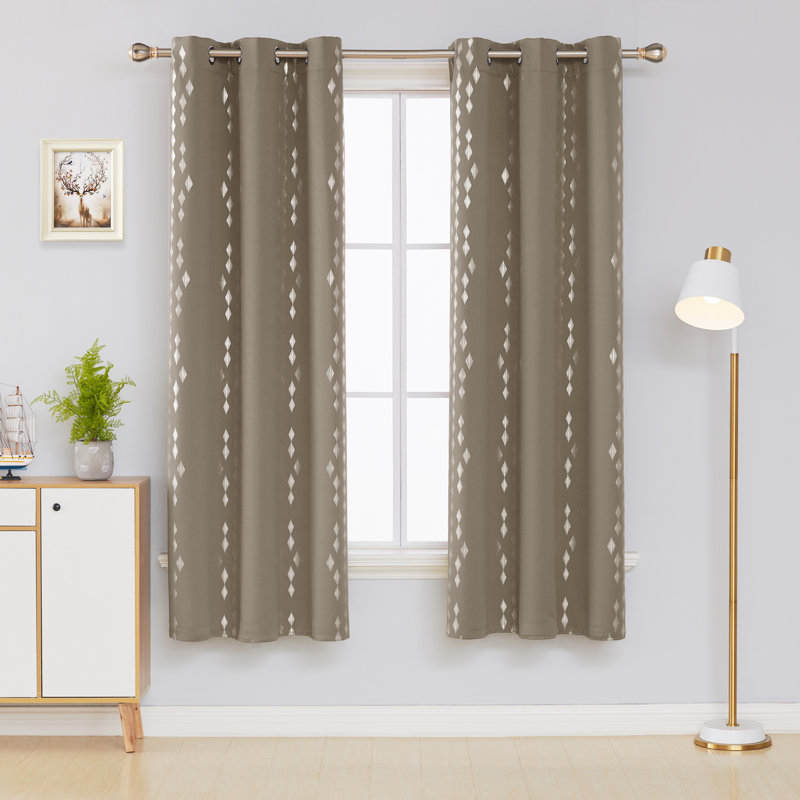 Bedolla Room Darkening Curtain Pair, 42" W x 71"L, Khaki