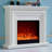 White Solid + Manufactured Wood Freestanding Fireplace