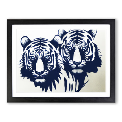 XH1022-6752X Pair Of Tigers - Single Picture Frame Print