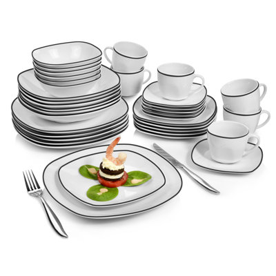 Neissa 36 Piece Bone China Dinnerware Set, Service for 6