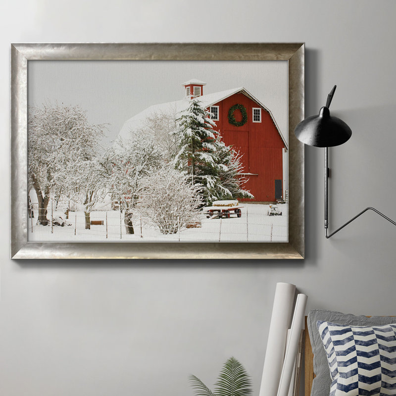 " Festive Barn ", 24" H x 36" W