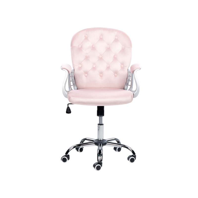 Lemannville Velvet Office Chair, Pink