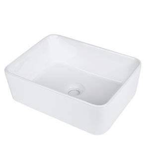 KGAR 12'' White Ceramic Rectangular Bathroom Sink