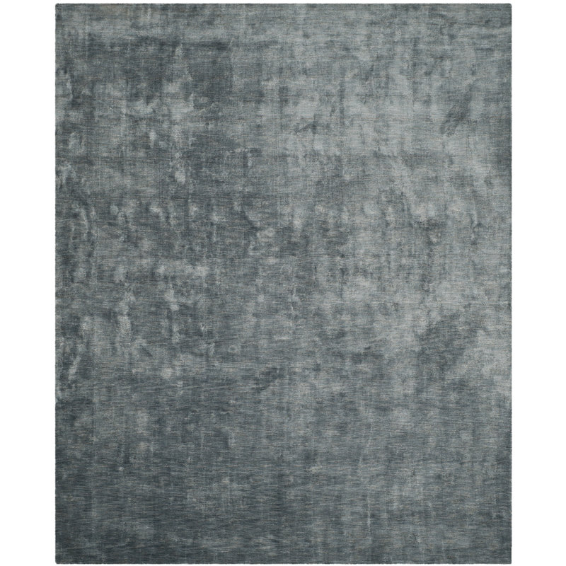 Tapis bleu-gris noué à la main Mcelroy, Rectangle 9 pi x 12 pi