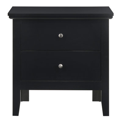 Élégante table de chevet transitionnelle noire
