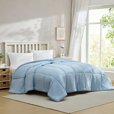 Swift Home Cooling Box-Stitch Lightweight Reversible Down-Alt Fill 1-Piece Comforter