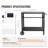 Outdoor Grill Dining Cart with Double-Shelf, BBQ Movable Food Prep Table, Multifunctional Iron Table Top, Portable Modular Carts for Pizza Oven, Worktable with 2 Wheels, Carry Handle, Black-129384451