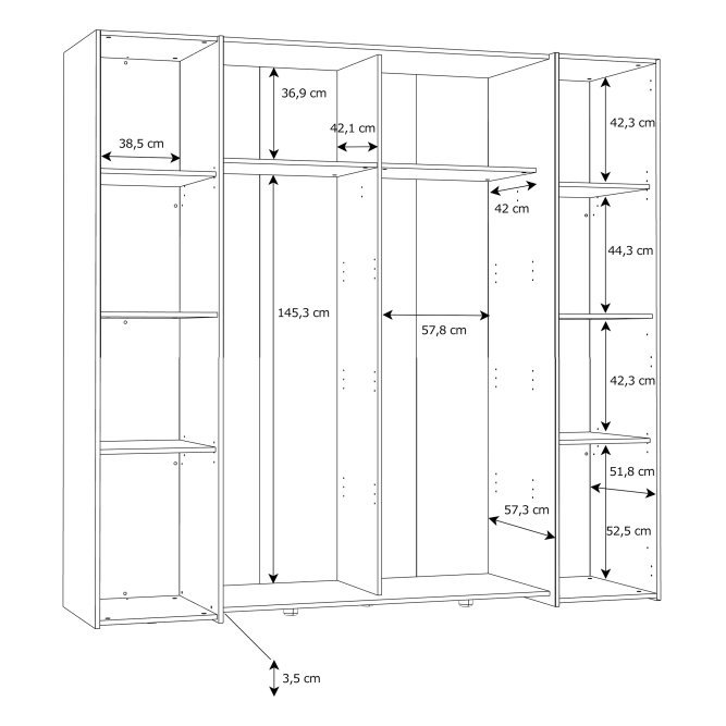 Schermbeck 4 Door Wardrobe
