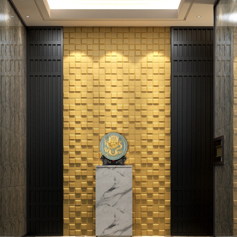 Cube Artistic Realm 3D PU Leather Wall Panels 600x600mm (Pack of 4)