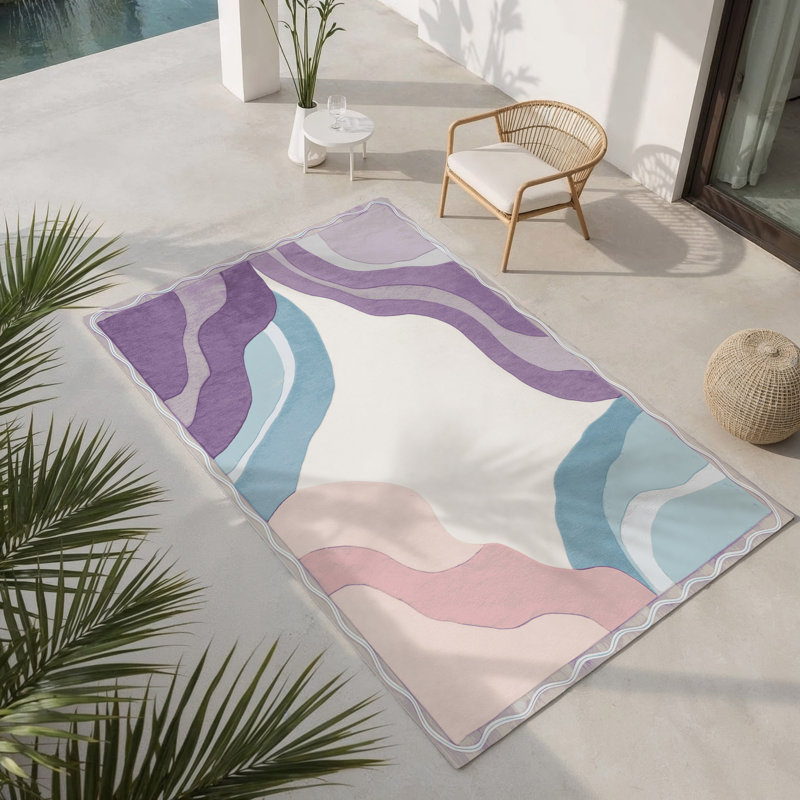 Tapis intérieur et extérieur Wistful Stream, Rectangle 1 pi 6 po x 2 pi 6 po