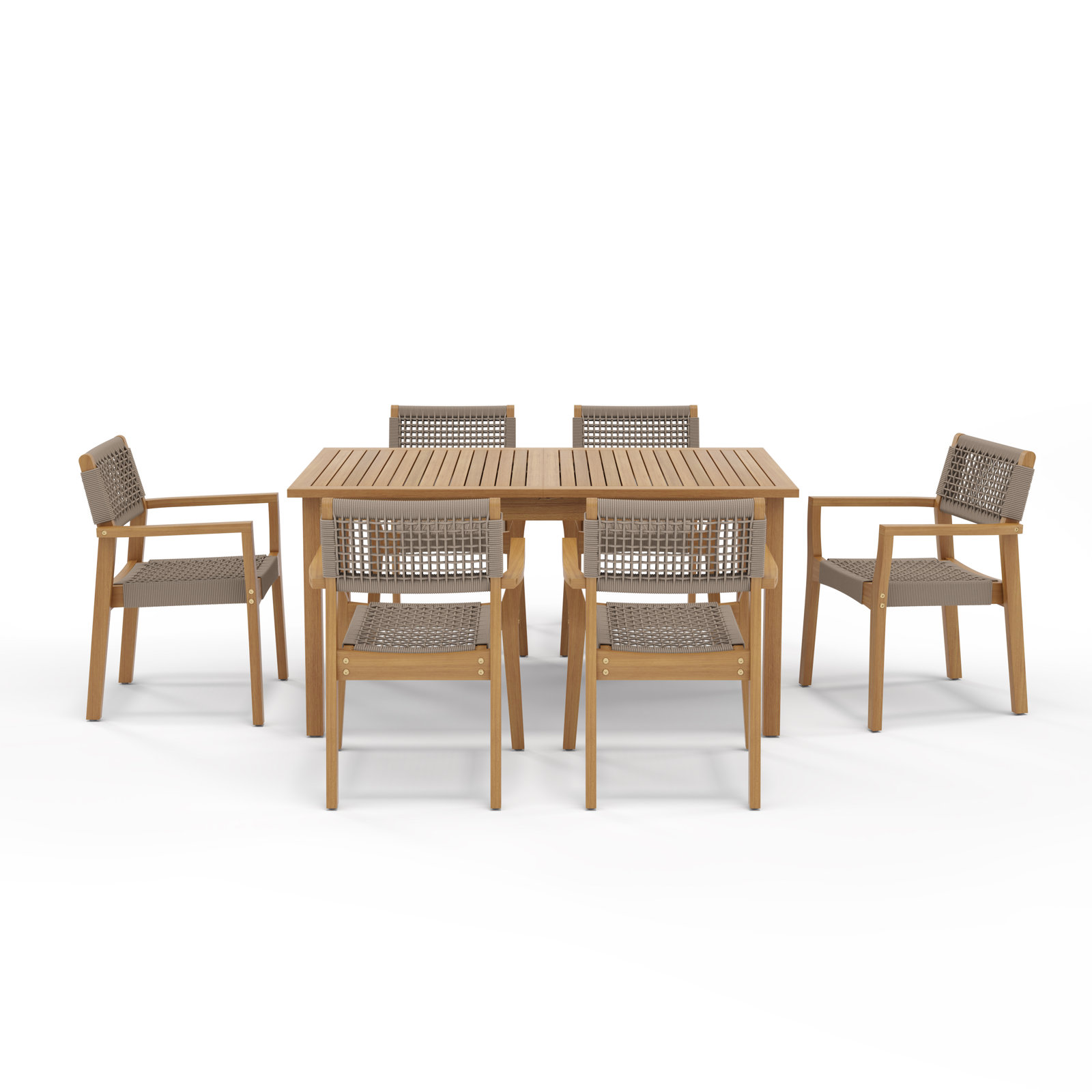 Bennett 6 - Person Rectangular Outdoor Dining Set, Beige