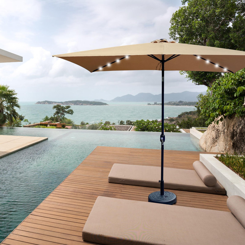 Parasol Taibah 120 avec contrepoids inclus, Bleu marine