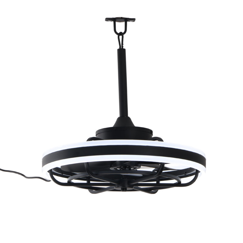 Ventilateur de plafond d'extérieur 20 "avec lumières et télécommande, ventilateur de profil bas Fandelier