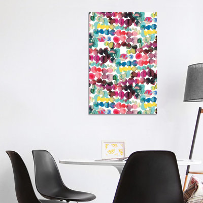 Ink Bleeding Dots Multi - Wrapped Canvas Painting