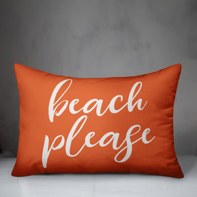 Textual Outdoor Throw Pillow, Orange