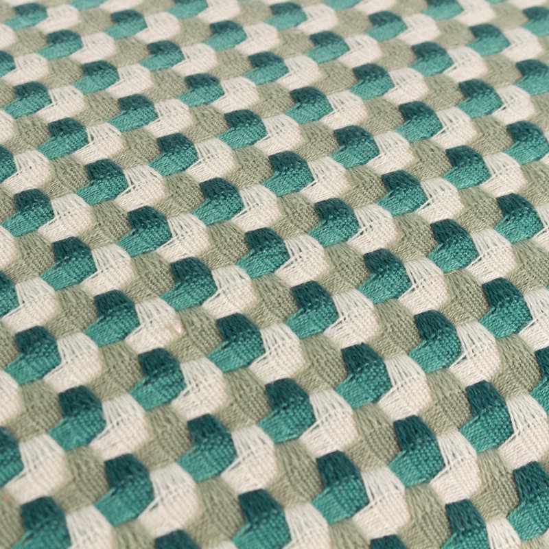 Marttel Geometric Square Throw Cushion, Green