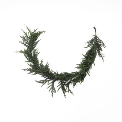 6.6Ft Artificial Green Garland Holiday Mantle and Table Decoration