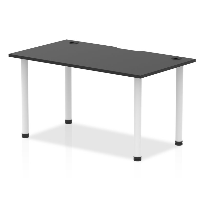 Metal Base Writing Desk, 73cm H x 140cm W x 80cm D, White