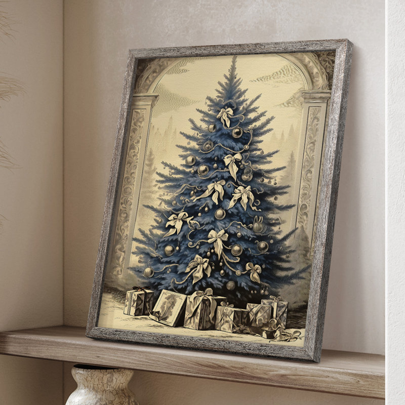 «Christmas Holiday Art CDXCVI», reproduction d'art encadrée - bois massif, H 30 po x l 24 po