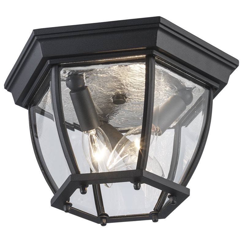 Plafonnier encastré d'extérieur Mulgrave, Noir, H 6,5 po x l 11 po