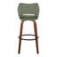 Tabouret de bar et de comptoir en tissu Sarah avec pieds en bois cintré et repose-pieds rond Sarah-100169897-105493367