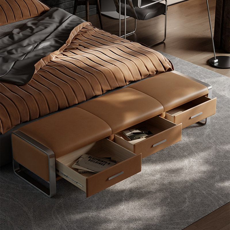 Repose-pieds léger et luxueux avec rangement suspendu, Orange