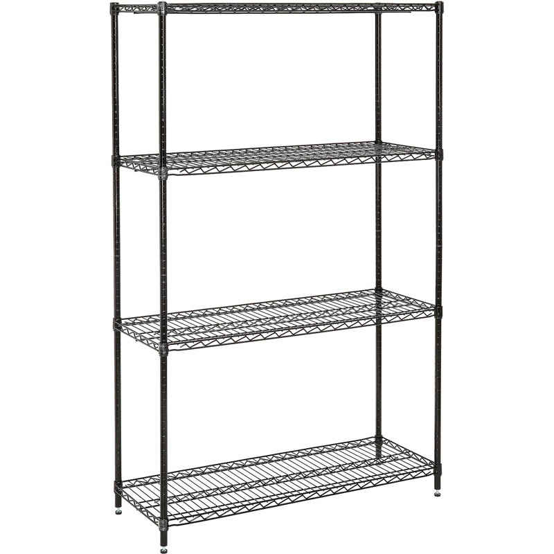 Étagère sur pieds, Époxy noir, H 74 po x l 36 po x P 18 po