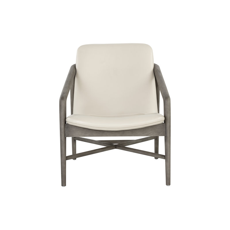 Lounge Chair, Cream Genuine Leather