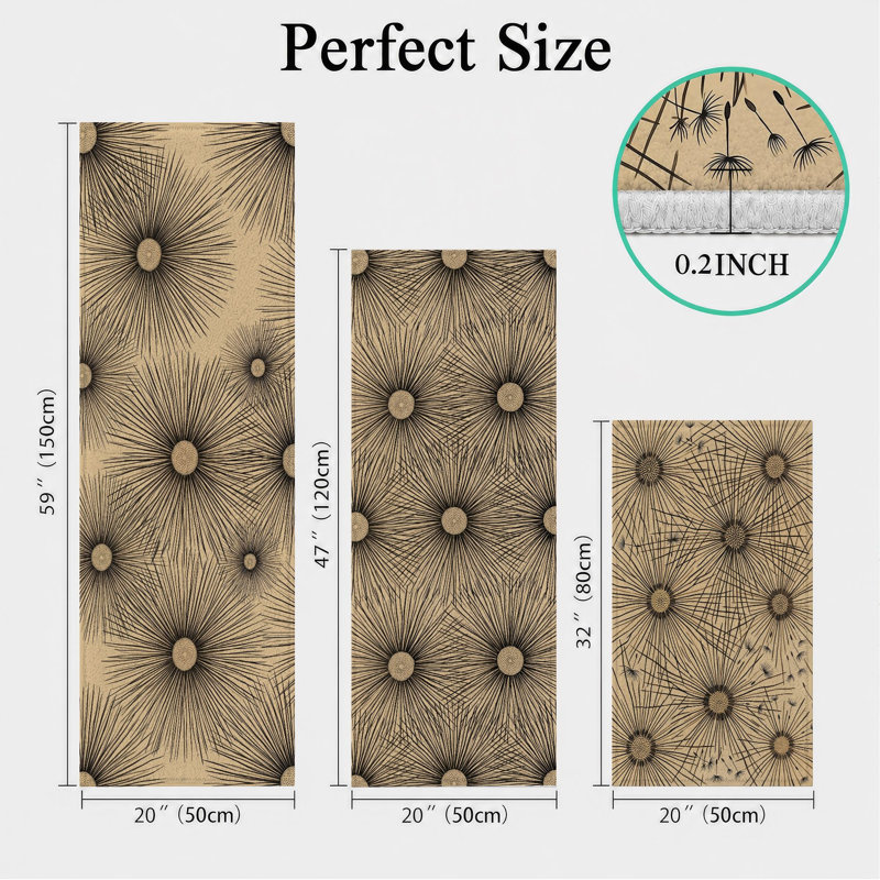 Tapis de cuisine antidérapant Sunburst