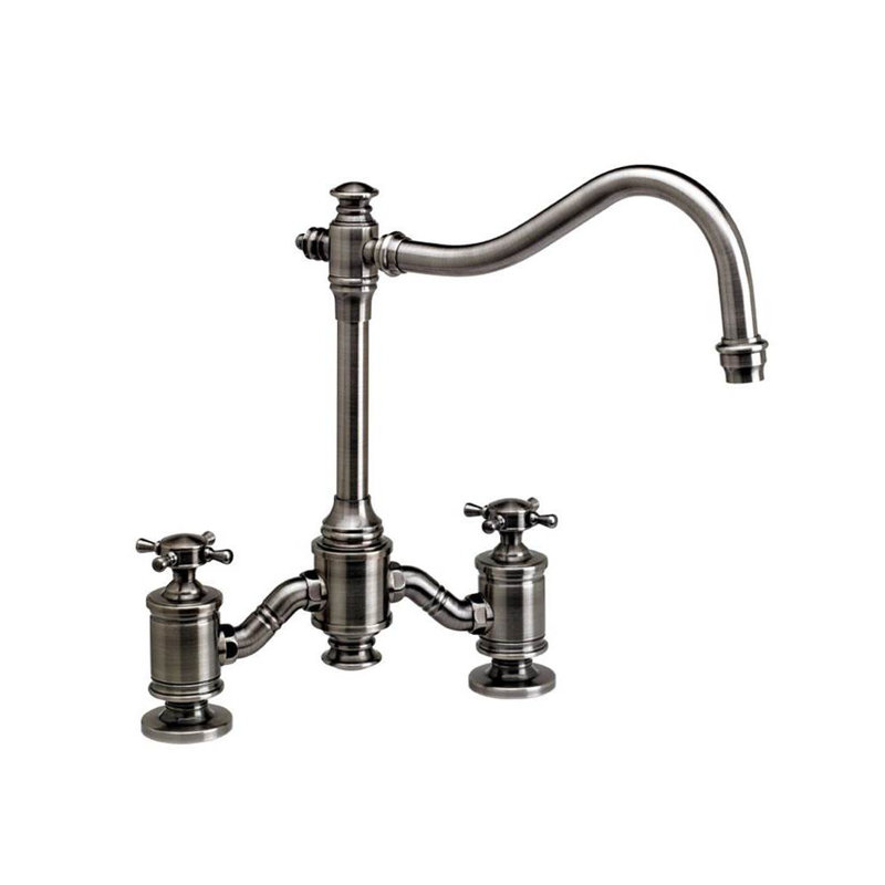 Annapolis Bridge Faucet - Cross Handles, Antique Pewter