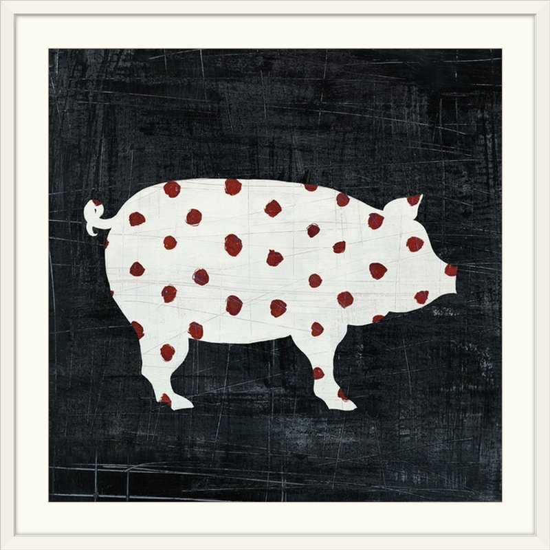 « modern americana farm i » par l’impression de la peinture Melissa Averinos, H 28 x l 28 po x P 1 po, Cadre blanc