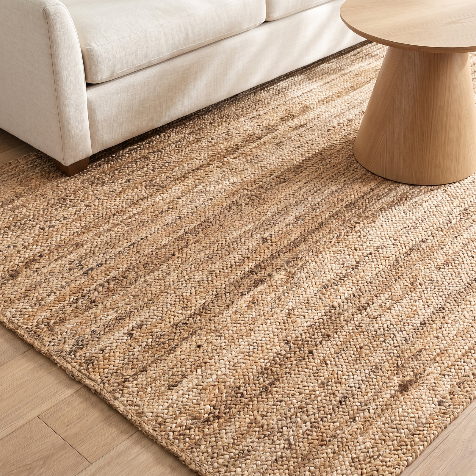 Natural Hand-Woven Jute Rug, Rectangle 9'6" x 13'6"