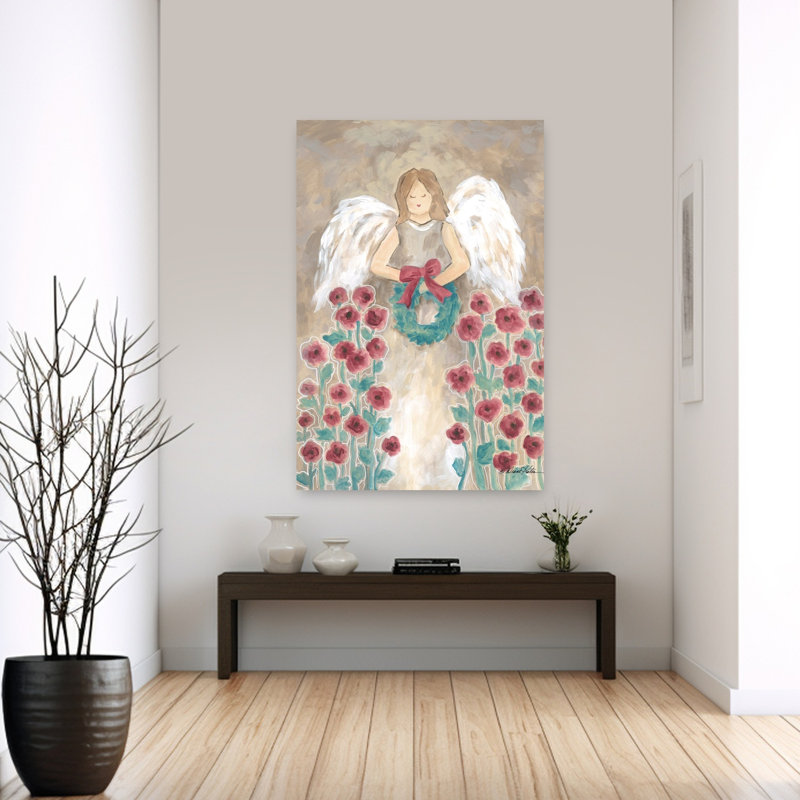 Coquelicots ange abstrait art contemporain coquelicot, H 60 po x l 40 po