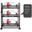Sturdy 3-Tier Rolling Storage Cart With Mesh Trays, Carbon Steel, 17.7''W X 10.2''D X 24.8''H, Black, For Indoor Use