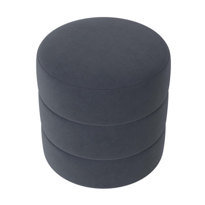 Sem Round Accent Ottoman, Chanel Stitched 18 Inch
