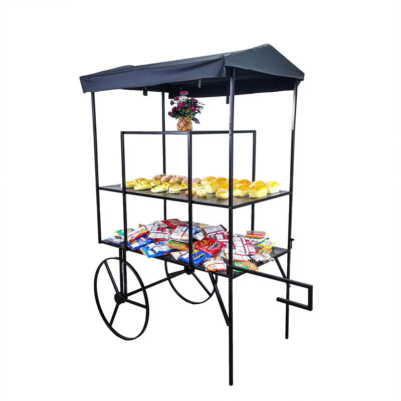 Fixtureisplays®, grand chariot à fleurs à 3 niveaux, support de pot de fleurs en métal, support, finition noire 16964