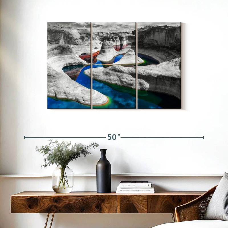 " Grand Canyon River Pop " by L. C. Sutton Creations 3 - Pieces, 24" H x 38" W x 1.25" D