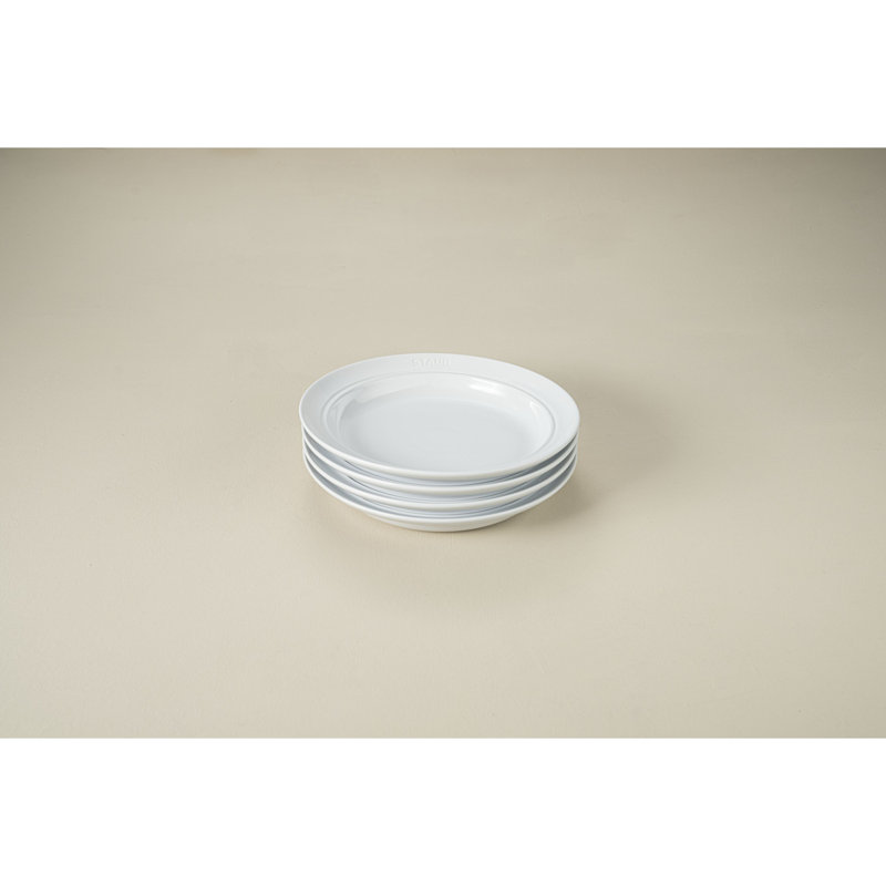 Ceramic Dinnerware White 9.69" Dinner Plate, Set of 4