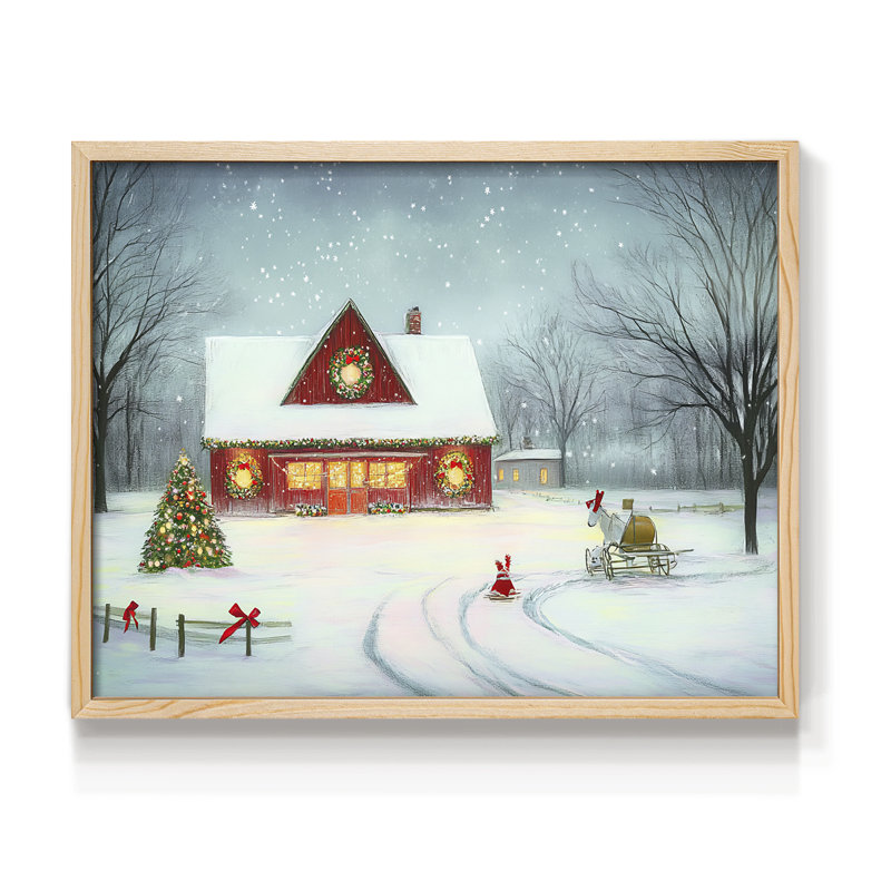 Chirstmas Art-VII - Reproduction encadrée - Restickable, H 8 po x l 10 po, Naturel