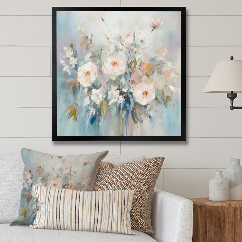 Rozy " Carnation Flower ", Black Picture Framed, 16" H x 16" W x 1" D