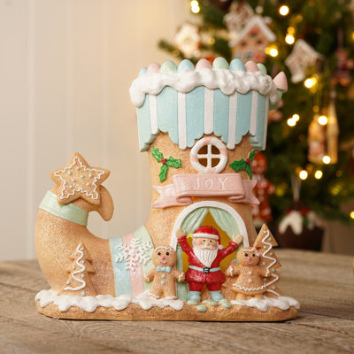 Gingerbread Lane LED Boot House Figurine