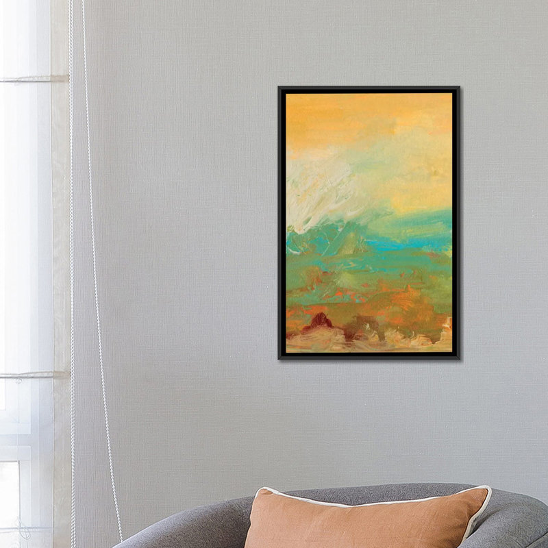 Vue tropicale I - reproduction d'art sur toile, H 26 po x l 18 po x P 1,5 po, Toile avec cadre noir, Blanc