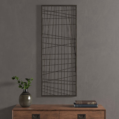 Pièce décorative murale en métal noir - Finition vieillie pour un style artisanal fabriqué à la main