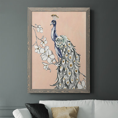 «Peacock in Gold IV», reproduction d'art sur toile simple