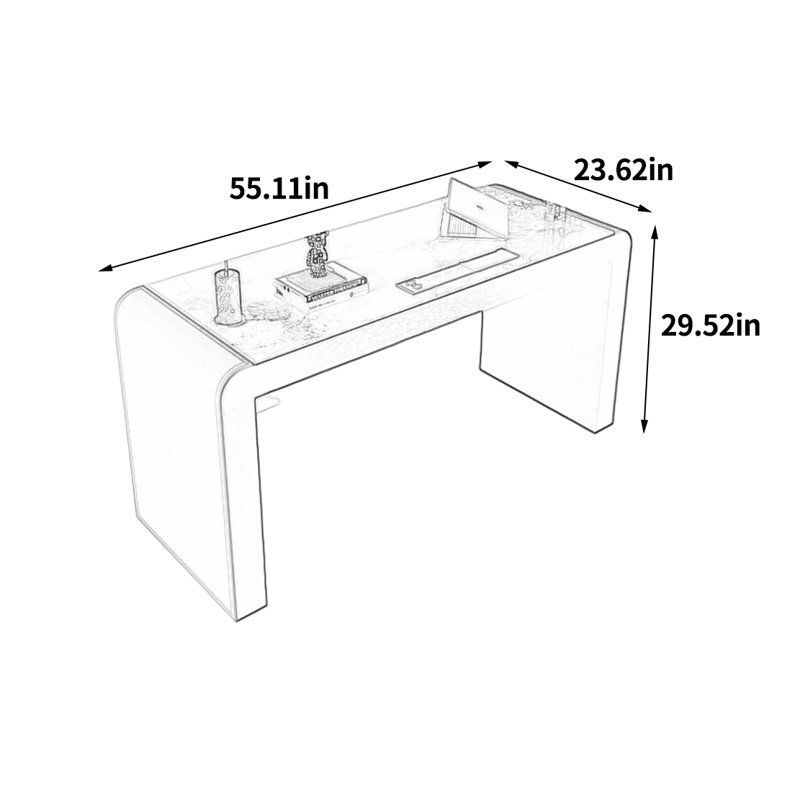 Bureau élégant et stylé, H 29,52 po x l 55,11 po x P 23,62 po