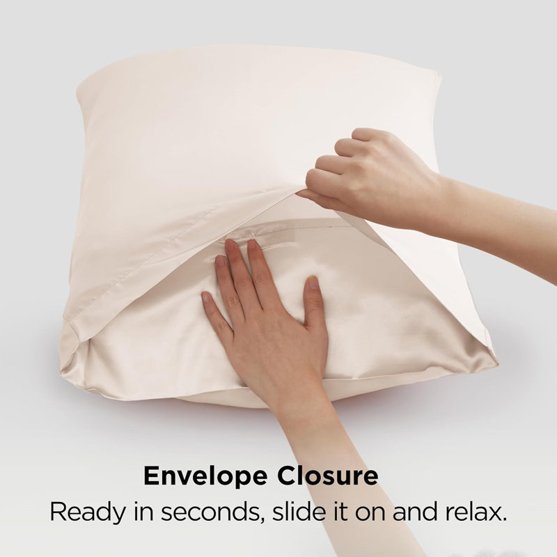 Polyester Pillowcase with Envelope Closure, Beige, King Pillowcase