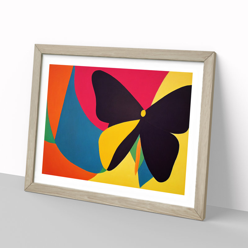 Butterfly Abstract Art Vol.1 - Framed Print, 34cm H x 46cm W x 2cm D, Oak