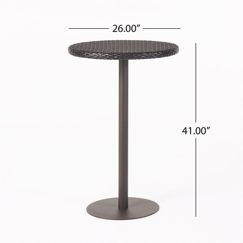Outdoor 26" Round PE Rattan Bar Table